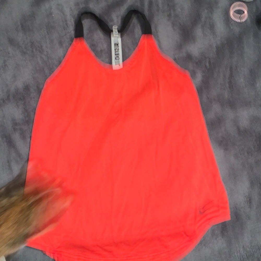 Red Nike tank top with black straps